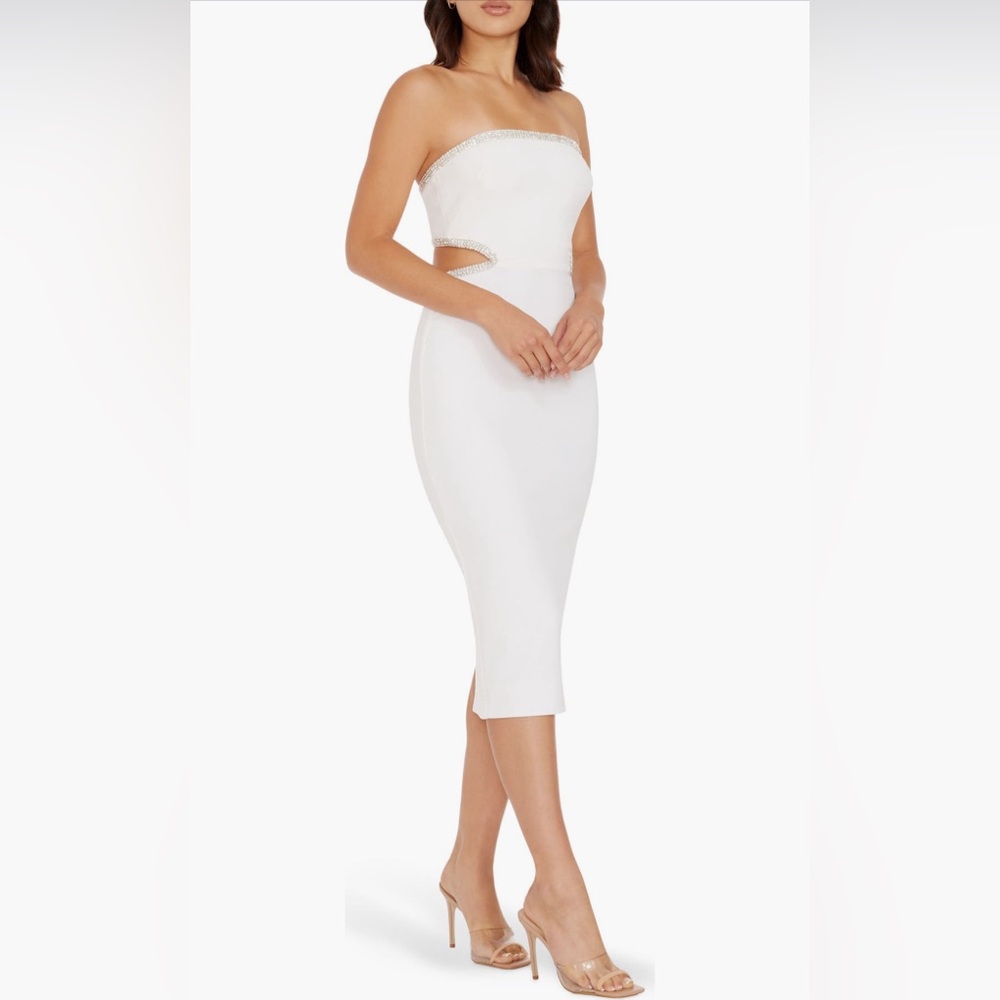 Ari Rhinestone Strapless Dress